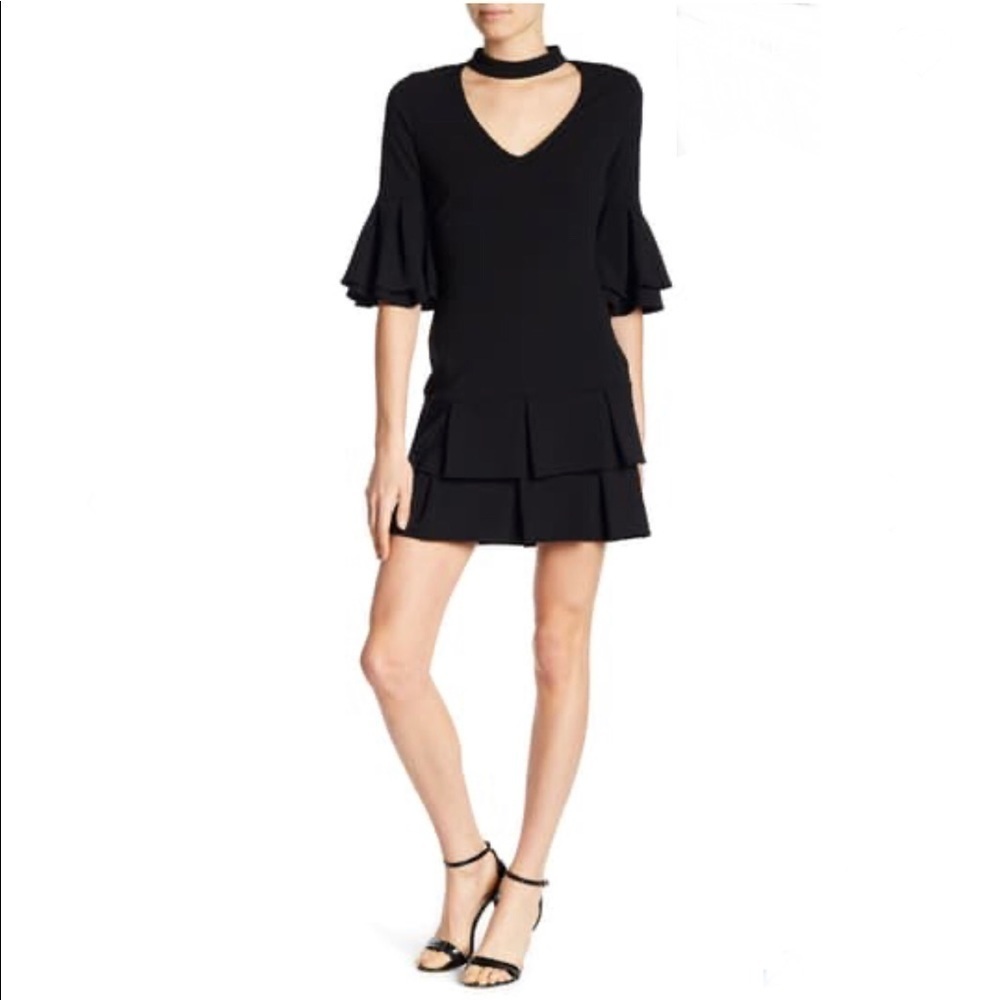Alexia Admor Choker Neck Ruffle Sleeve Dress